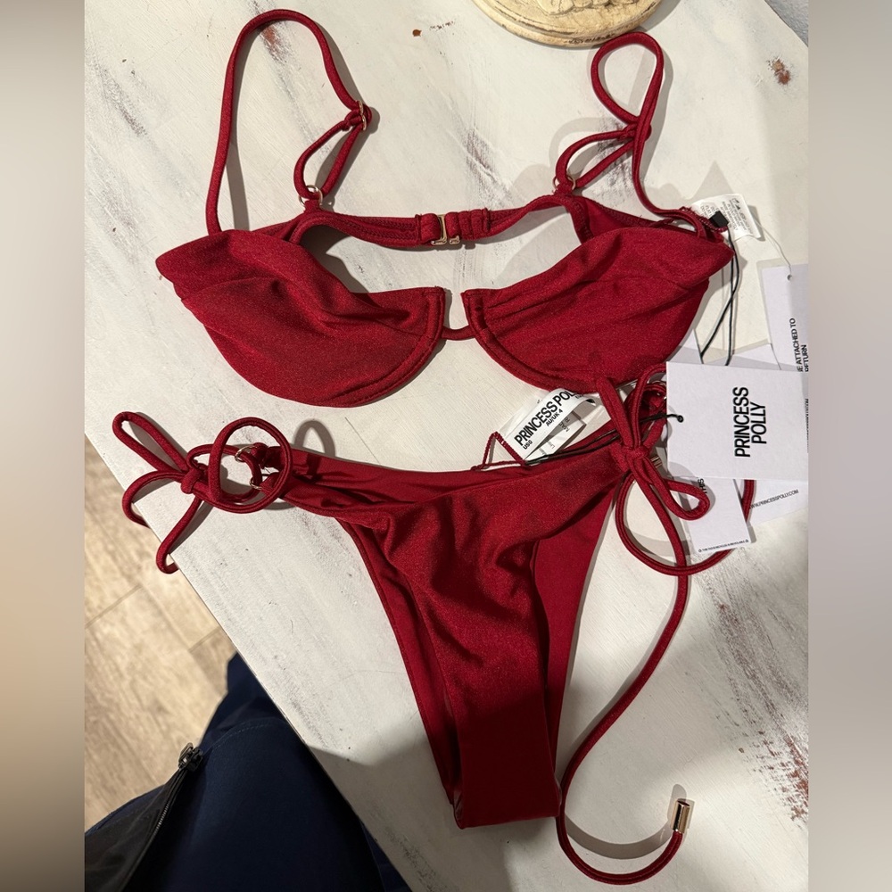 Princess Polly Burgundy Bikini Set (NWT)